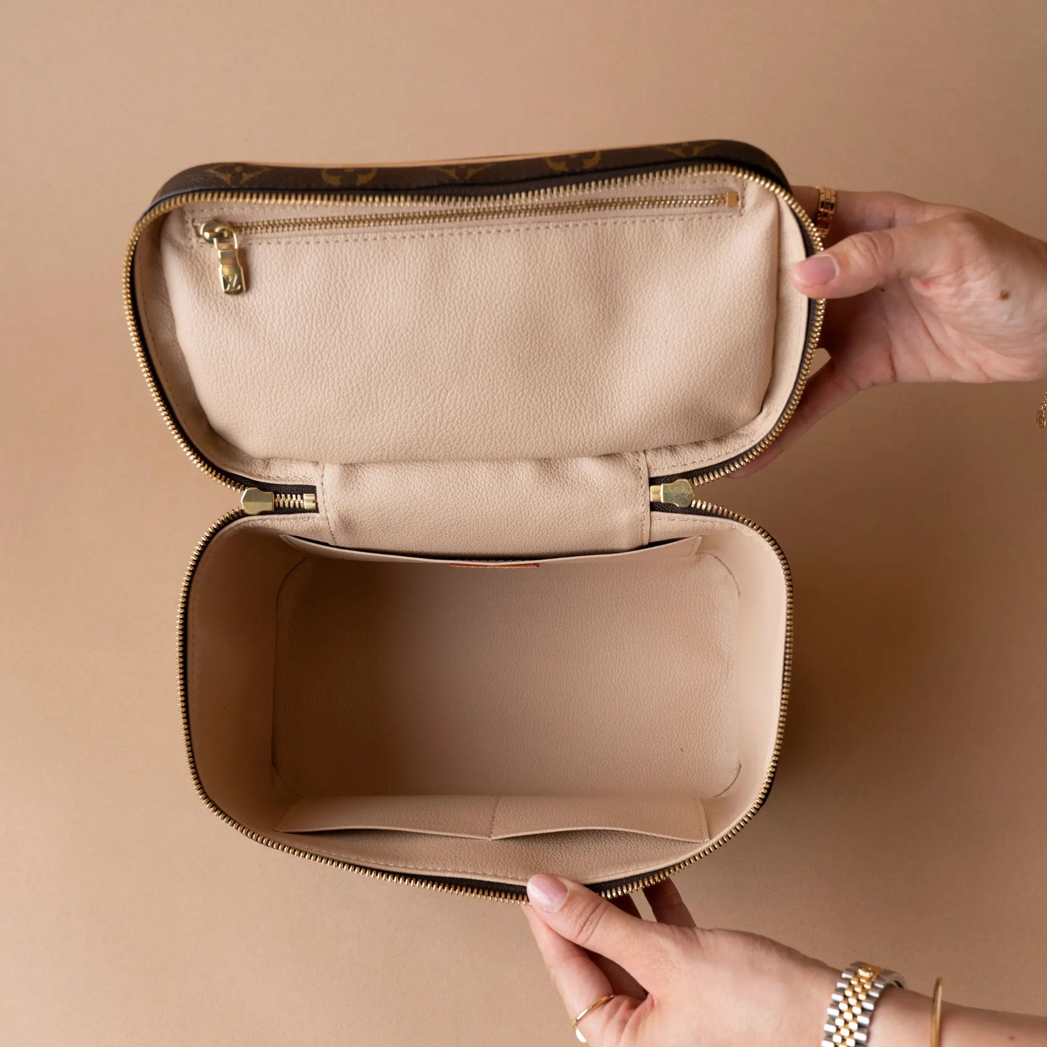 Louis Vuitton Monogram Nice BB Vanity Case — Interior Detail