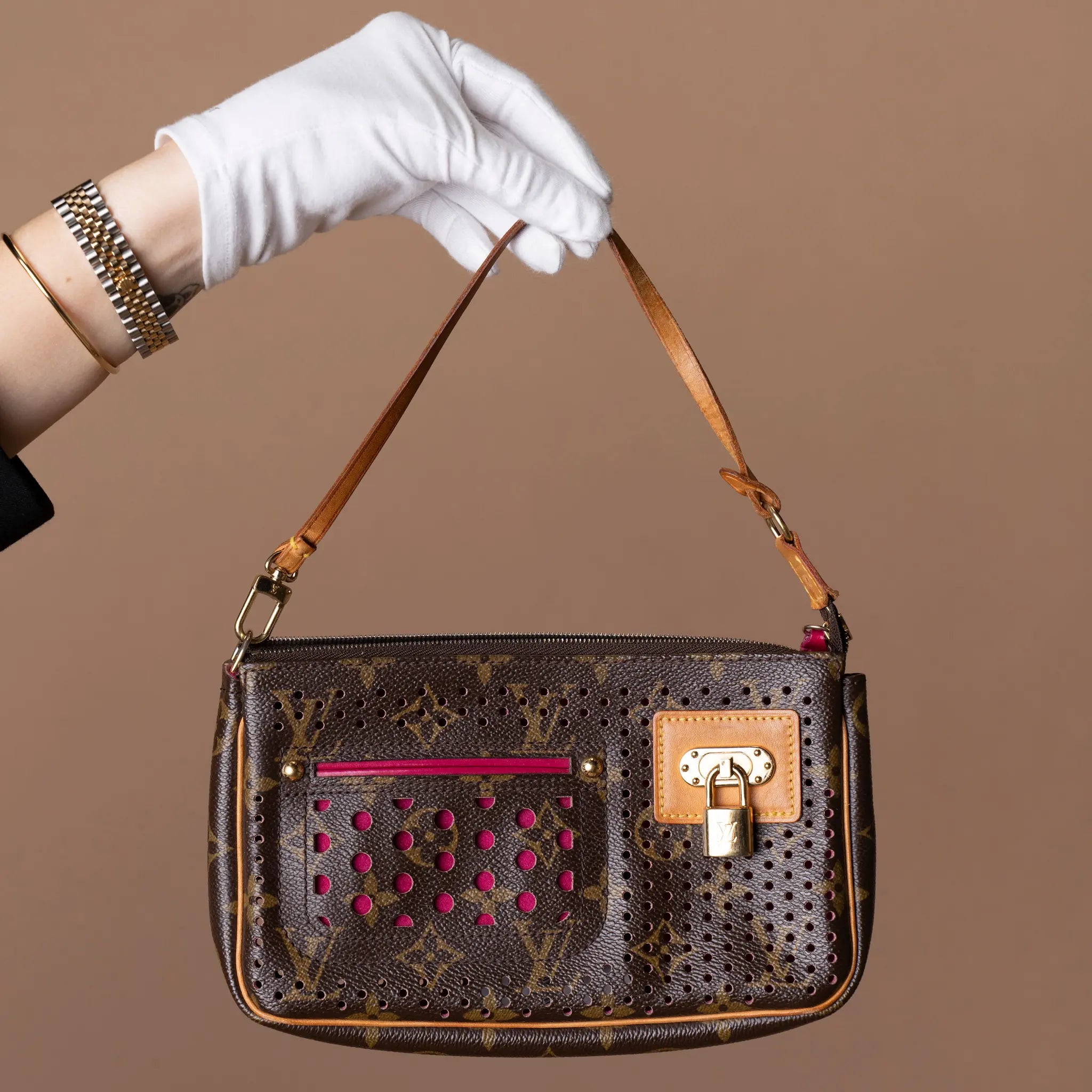 Louis Vuitton Monogram Perforated Pochette Accessoires — Close-up Detail