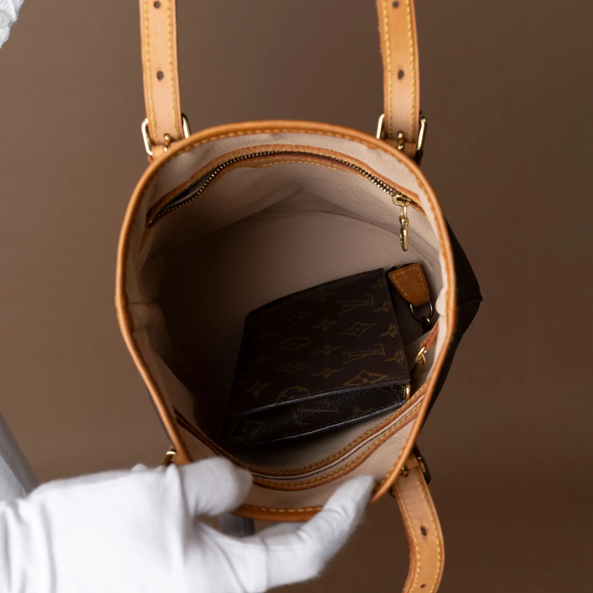 Louis Vuitton Monogram Petit Bucket — Back View