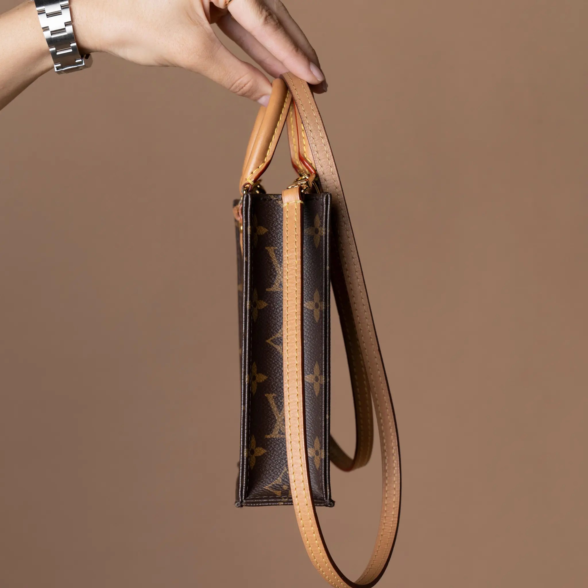 Louis Vuitton Monogram Petit Sac Plat — Back View