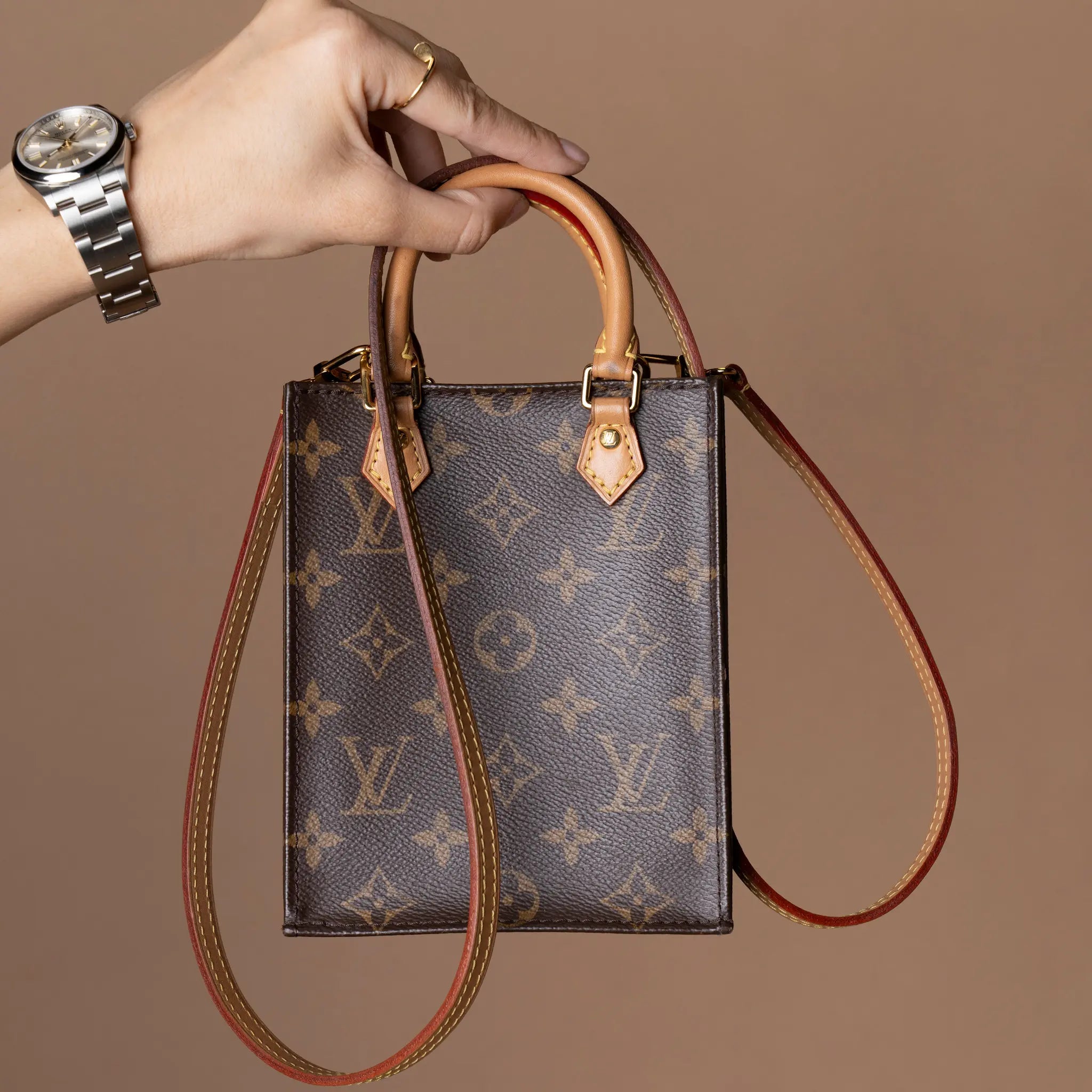 Louis Vuitton Monogram Petit Sac Plat — Side Profile