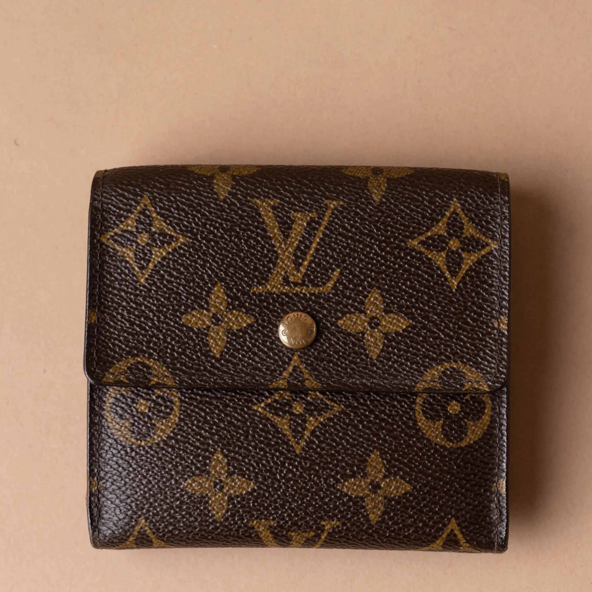 Louis Vuitton Monogram Portefuille Elise Trifold Wallet — Back View