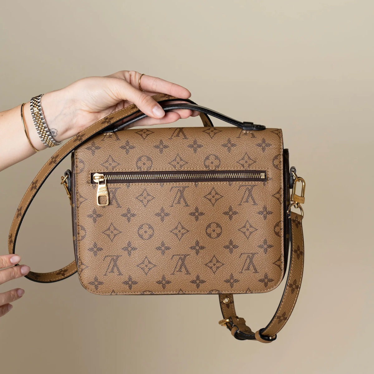 Louis Vuitton Monogram Reverse Pochette Metis — Back View