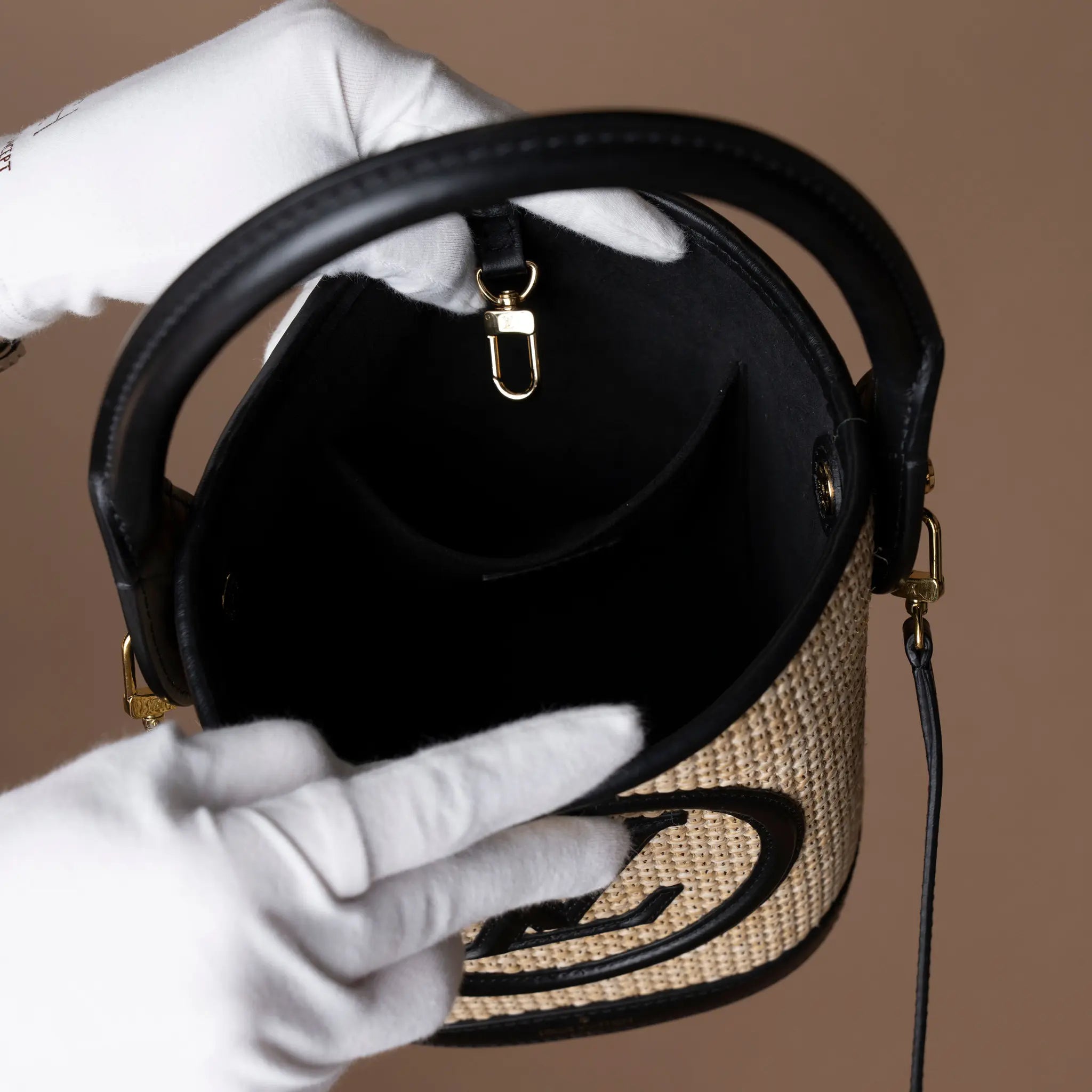 Louis Vuitton Raffia Petit Bucket — Front View