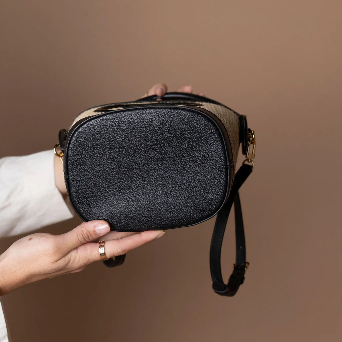 Louis Vuitton Raffia Petite Bucket Bag — Interior Detail