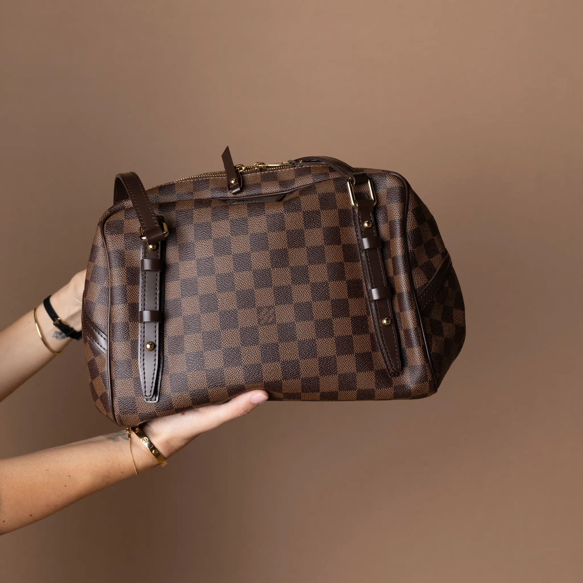 Louis Vuitton Rivington Damier Ebene — Detail View