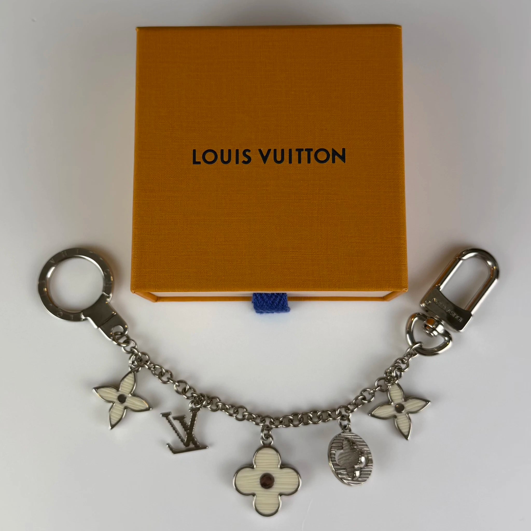 Louis Vuitton Silver Plated Fleur D Epi Bag Charm