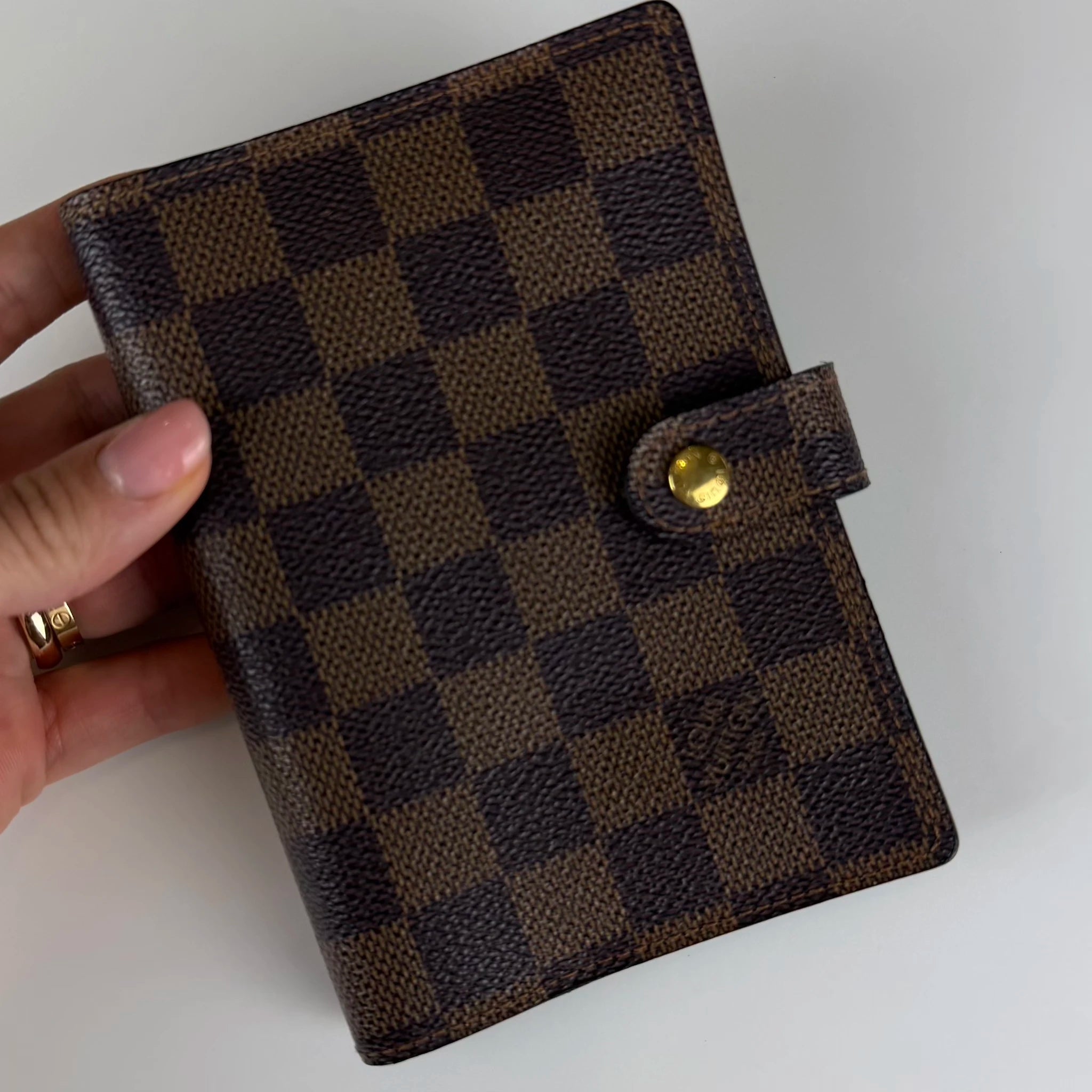 Louis Vuitton Small Damier Ebene Ring Agenda Cover