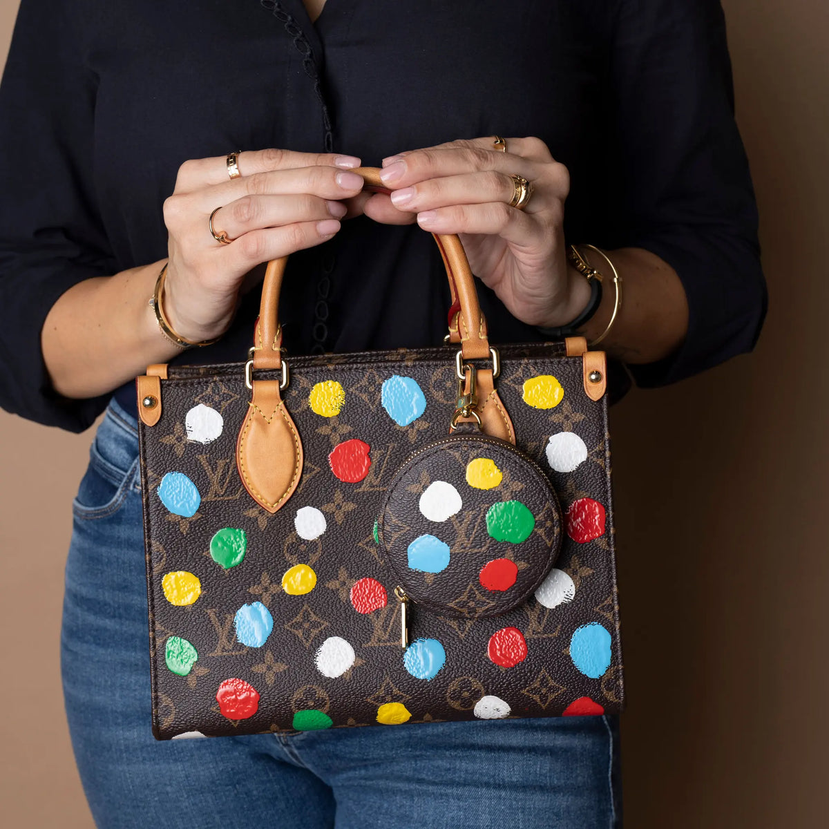 Louis Vuitton Yayoi Kusama Monogram OnTheGo PM — Front View