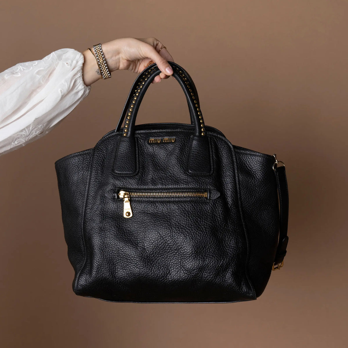 Miu Miu Leather Tote Bag — Featured Image