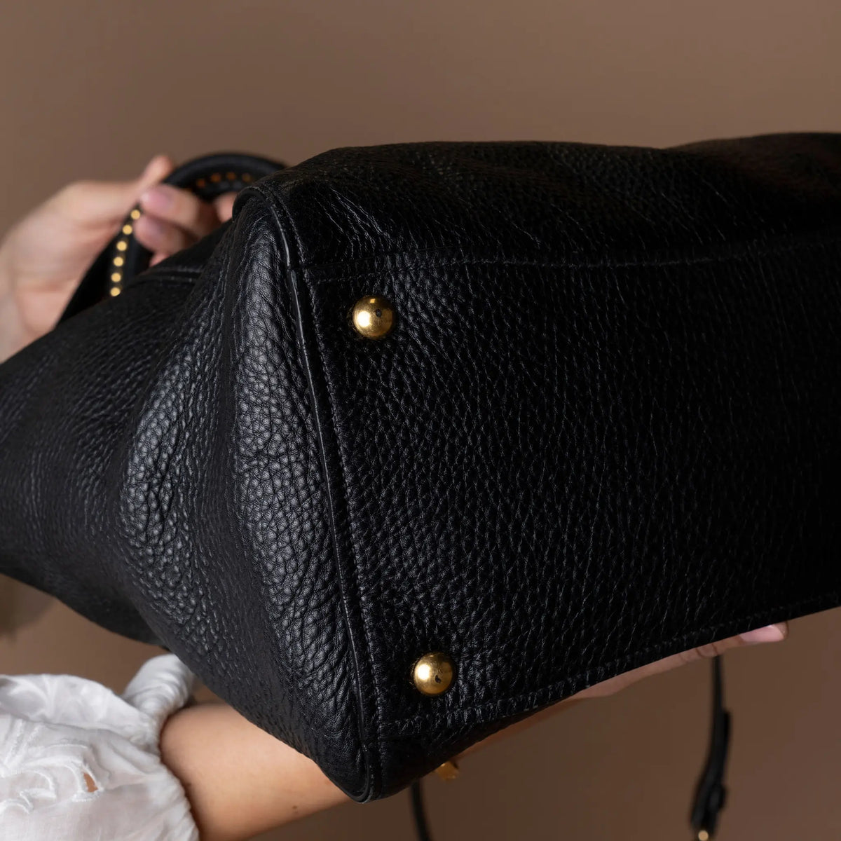 Miu Miu Leather Tote Bag — Front View