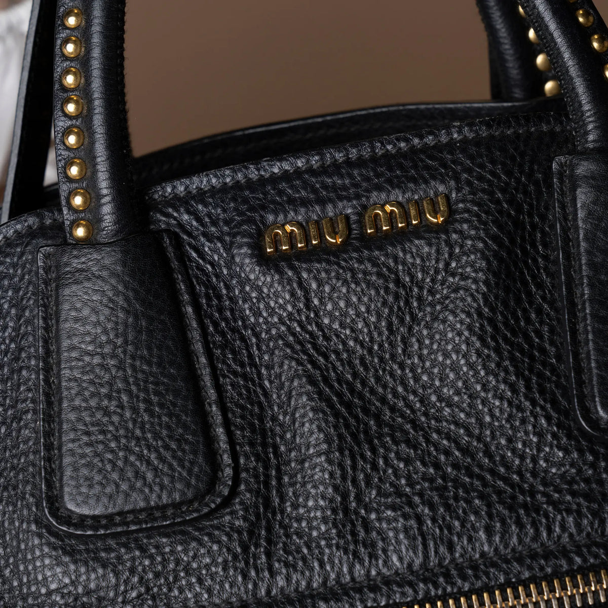 Miu Miu Leather Tote Bag — Interior Detail