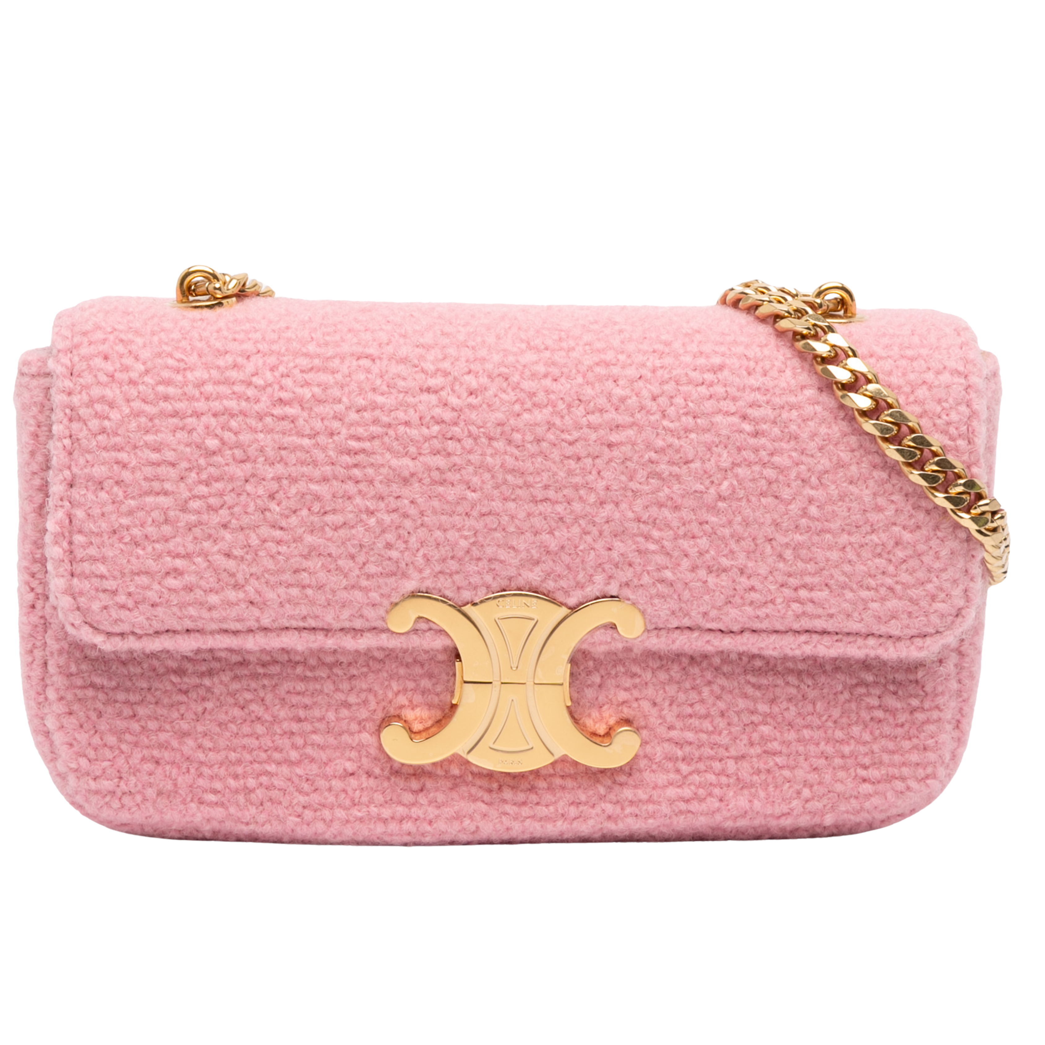 Celine Tweed Claude Chain Shoulder Bag