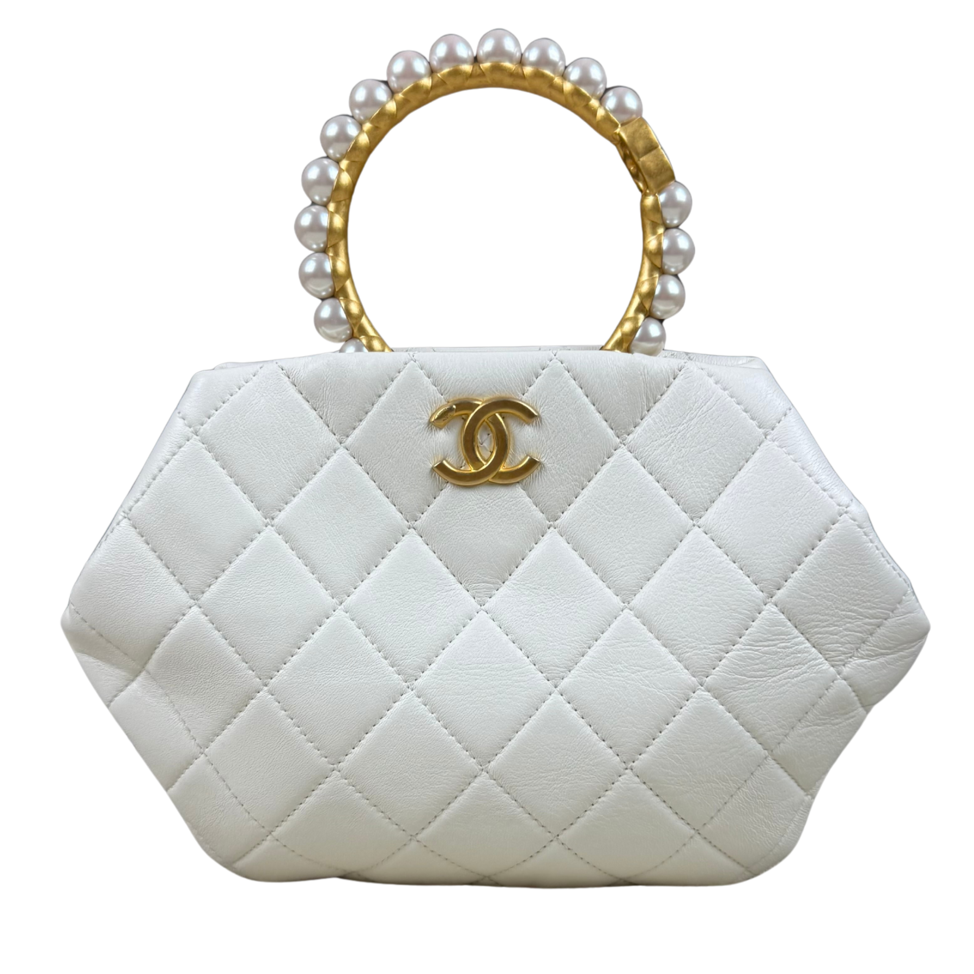 Chanel Pearl Crown Handle Clutch