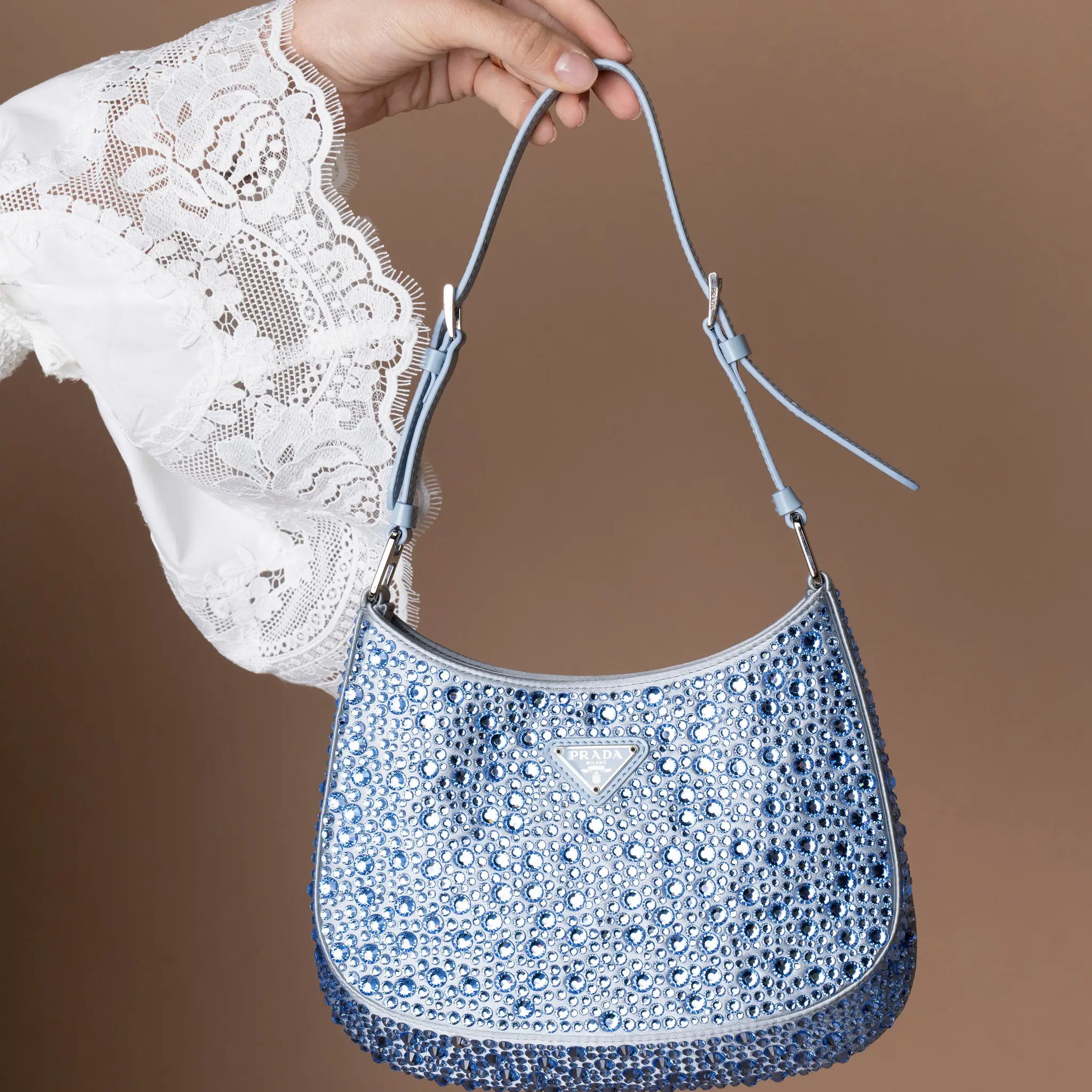 Prada Cleo Crystal Edition Blue — Featured Image