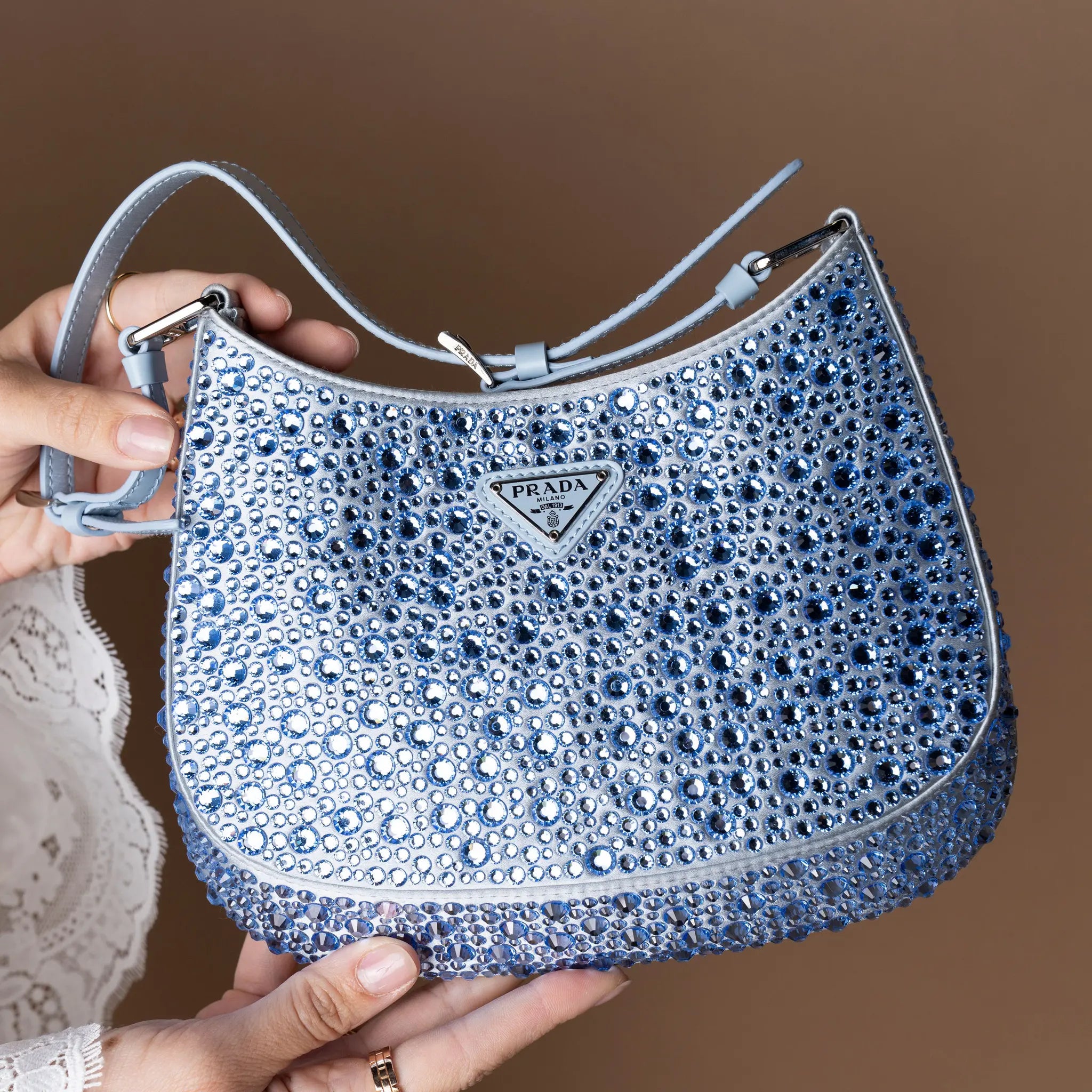 Prada Cleo Crystal Edition Blue — Side Profile