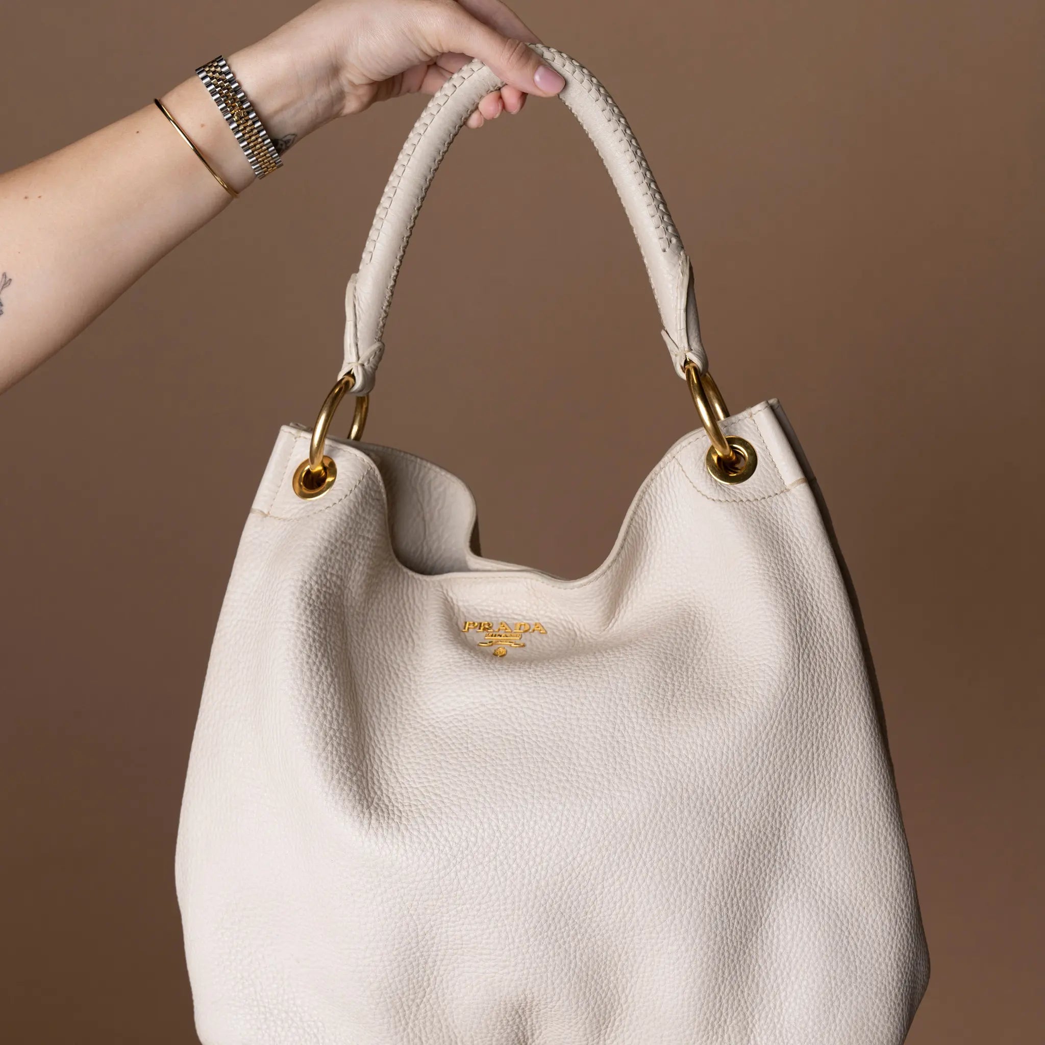 Prada Leather Tote Bag — Back View