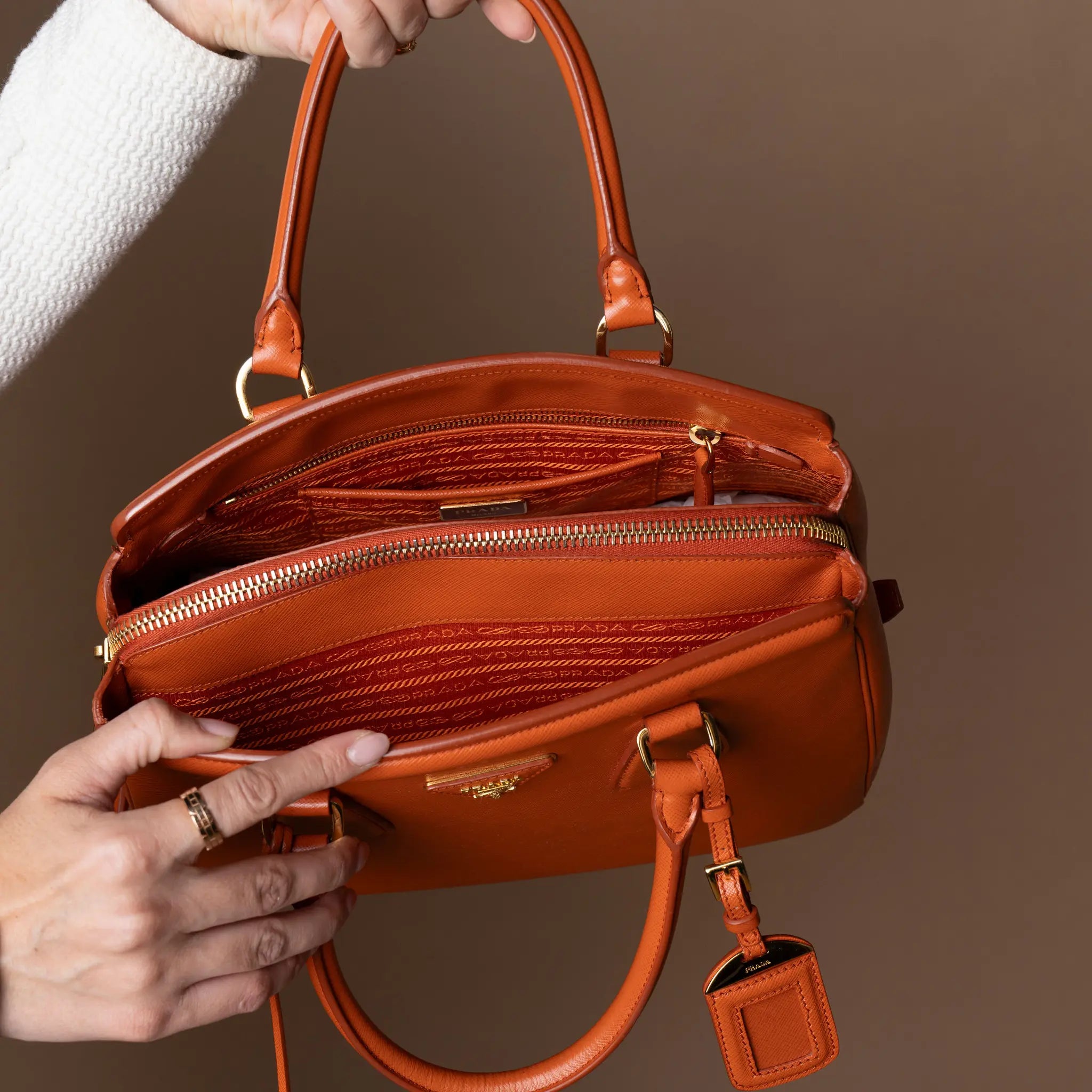 Prada Saffiano Tote Bag — Close-up Detail