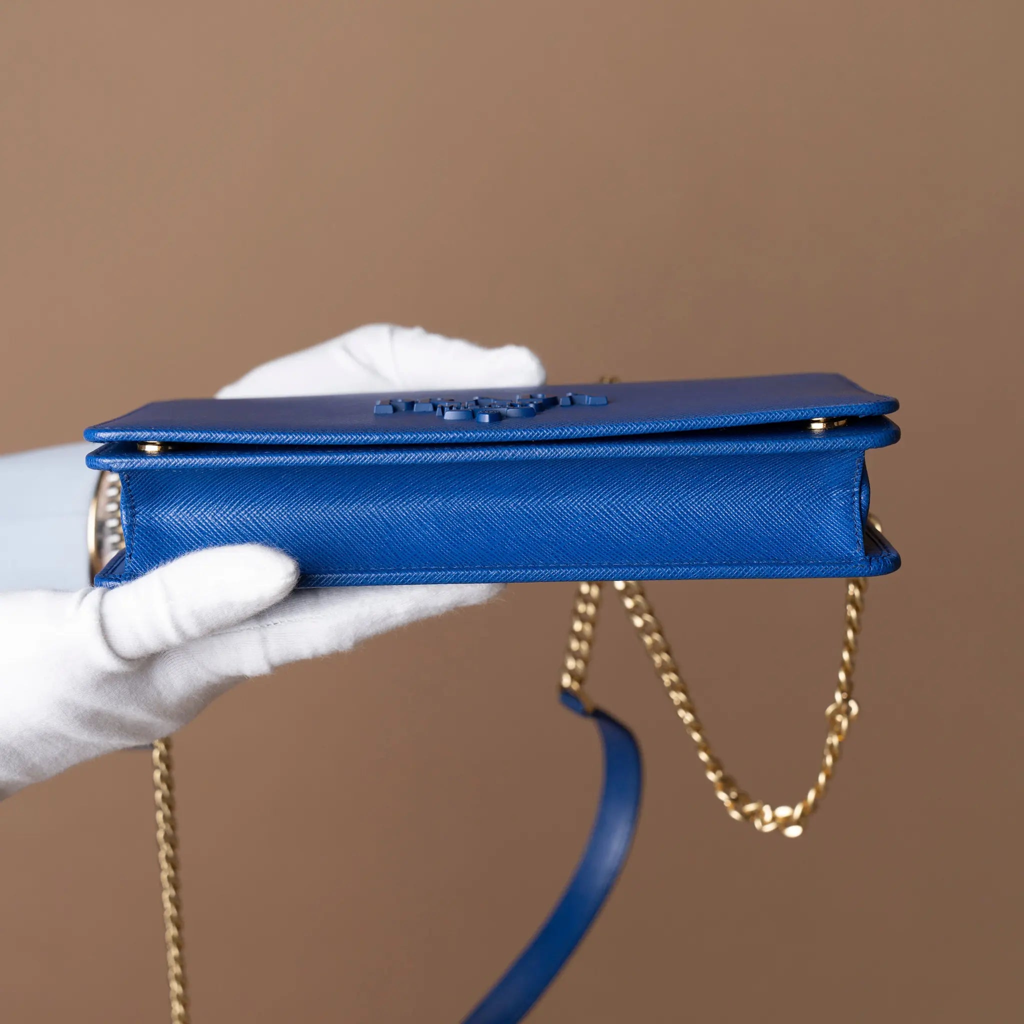 Prada Saffiano Wallet on Chain — Interior Detail