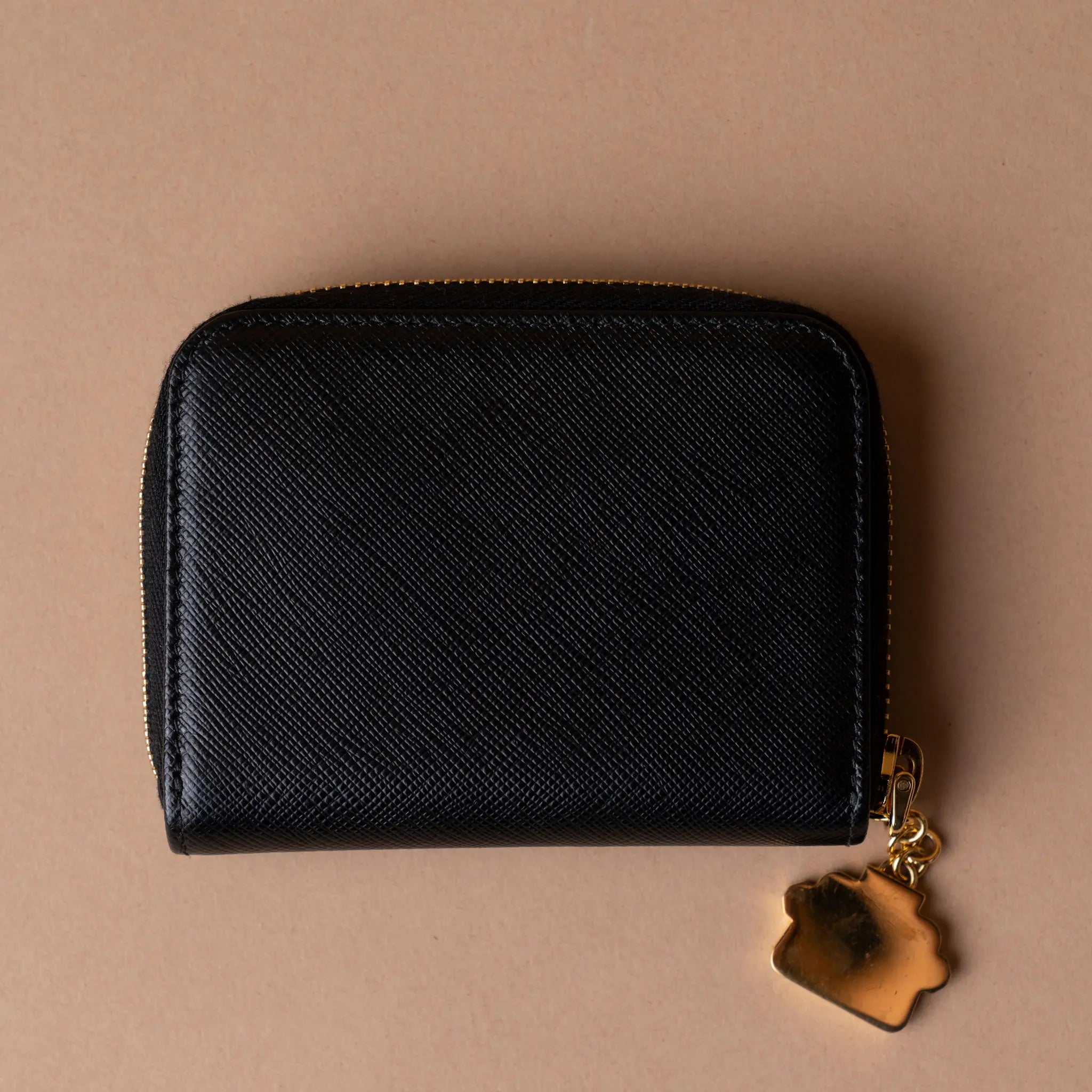 Prada Saffiano Zip Around Coin Pouch — Back View