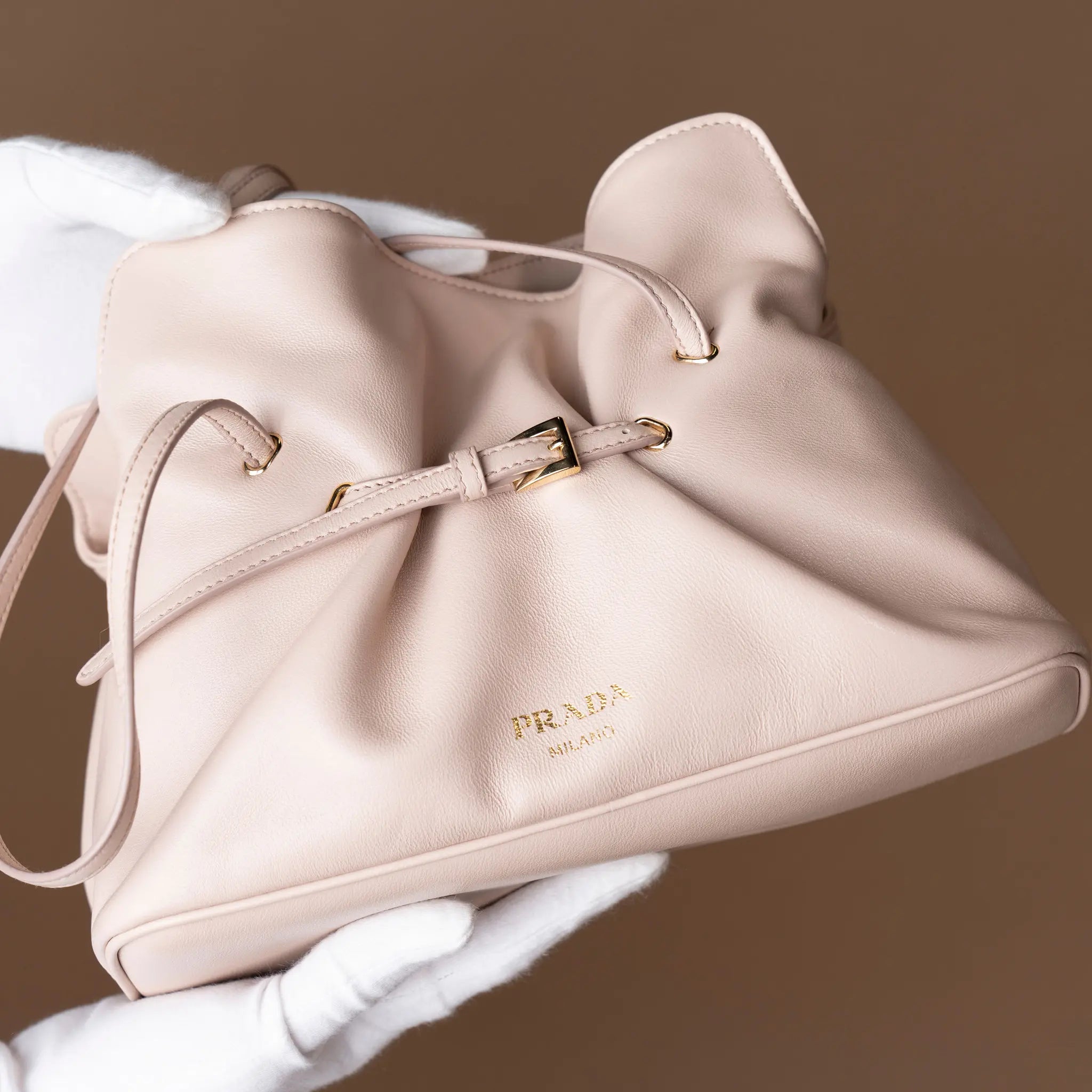 Prada Small Nappa Dada Shoulder Bag — Front View