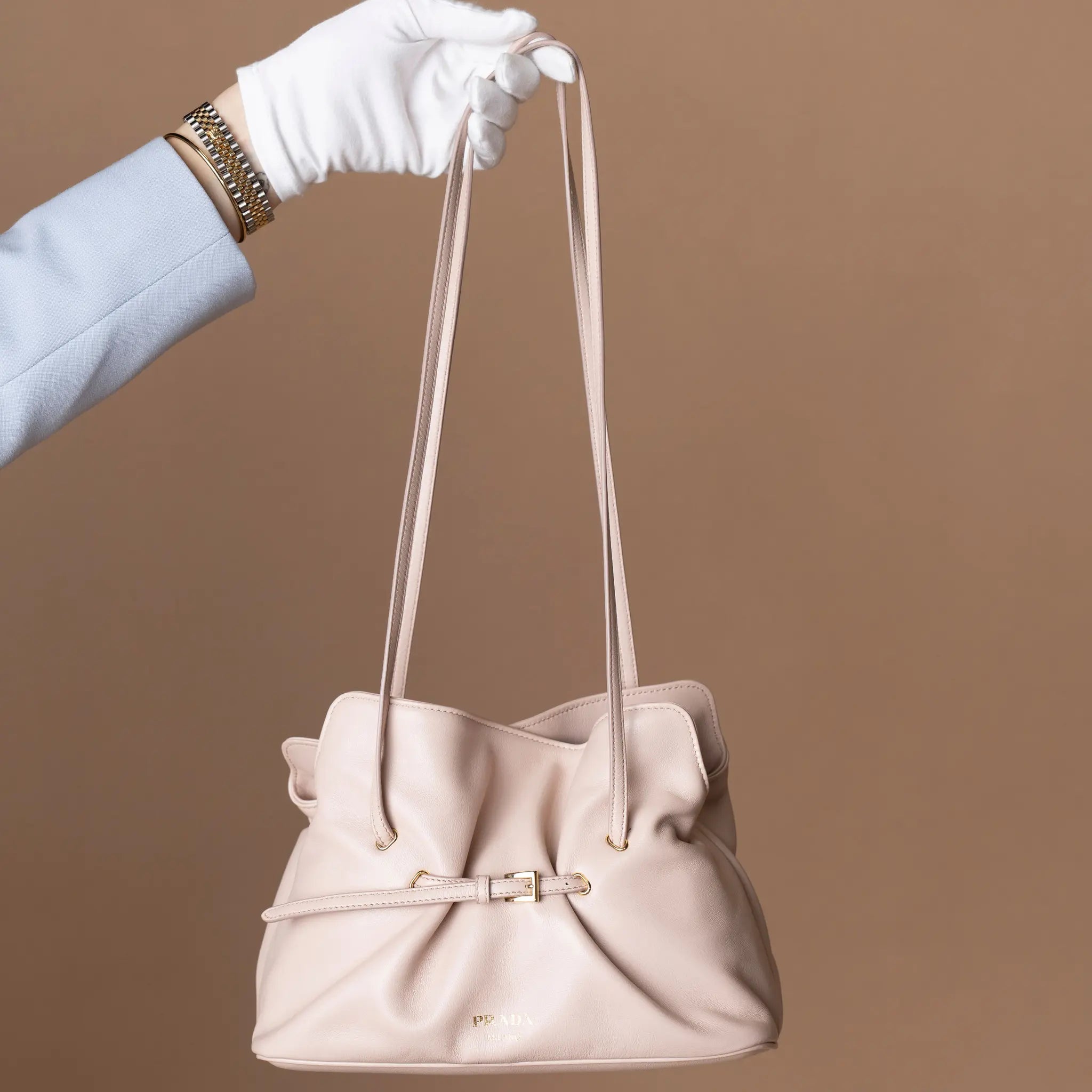 Prada Small Nappa Dada Shoulder Bag — Detail View