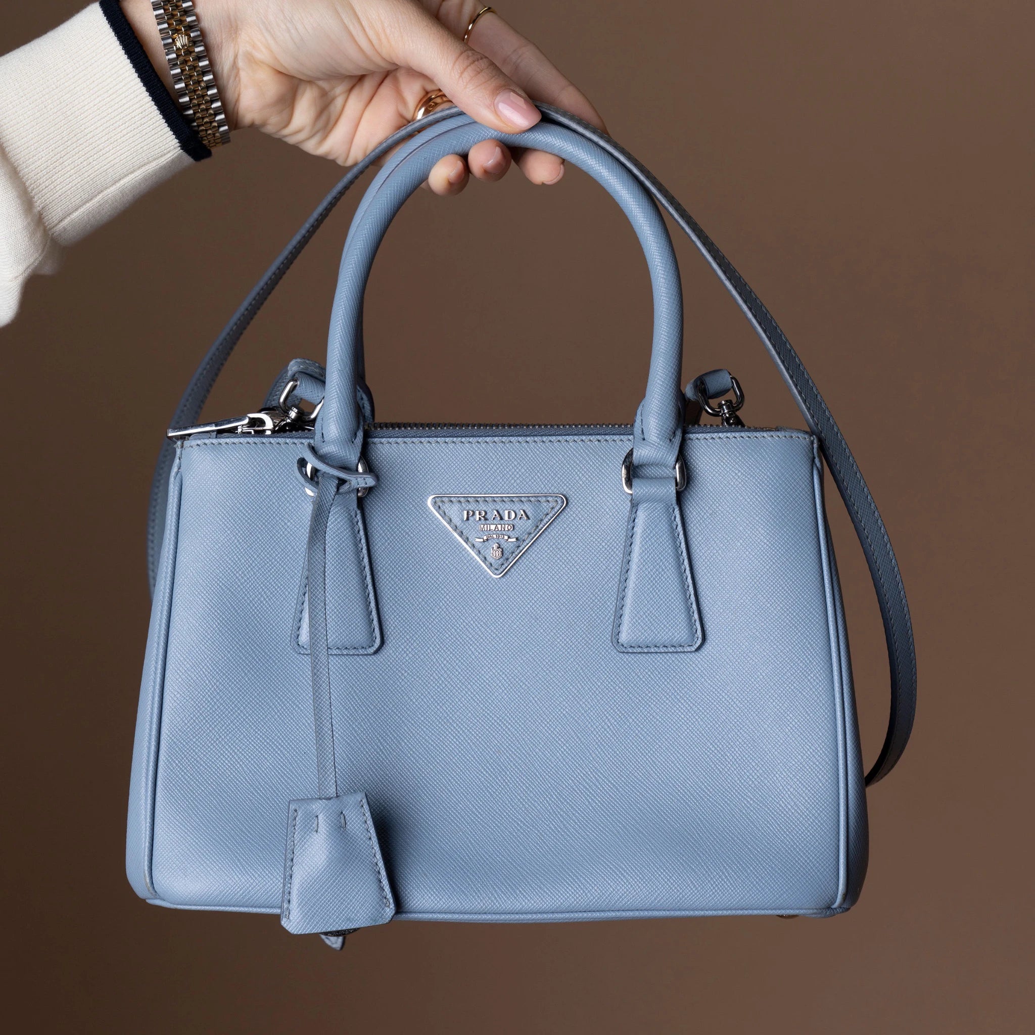 Prada Small Saffiano Lux Galleria Double Zip Satchel