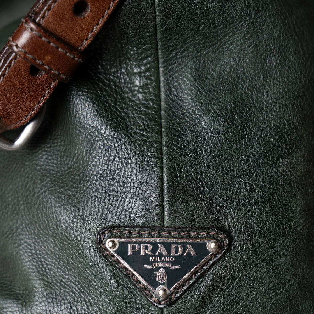 Prada Vintage Forest Tote Bag — Back View