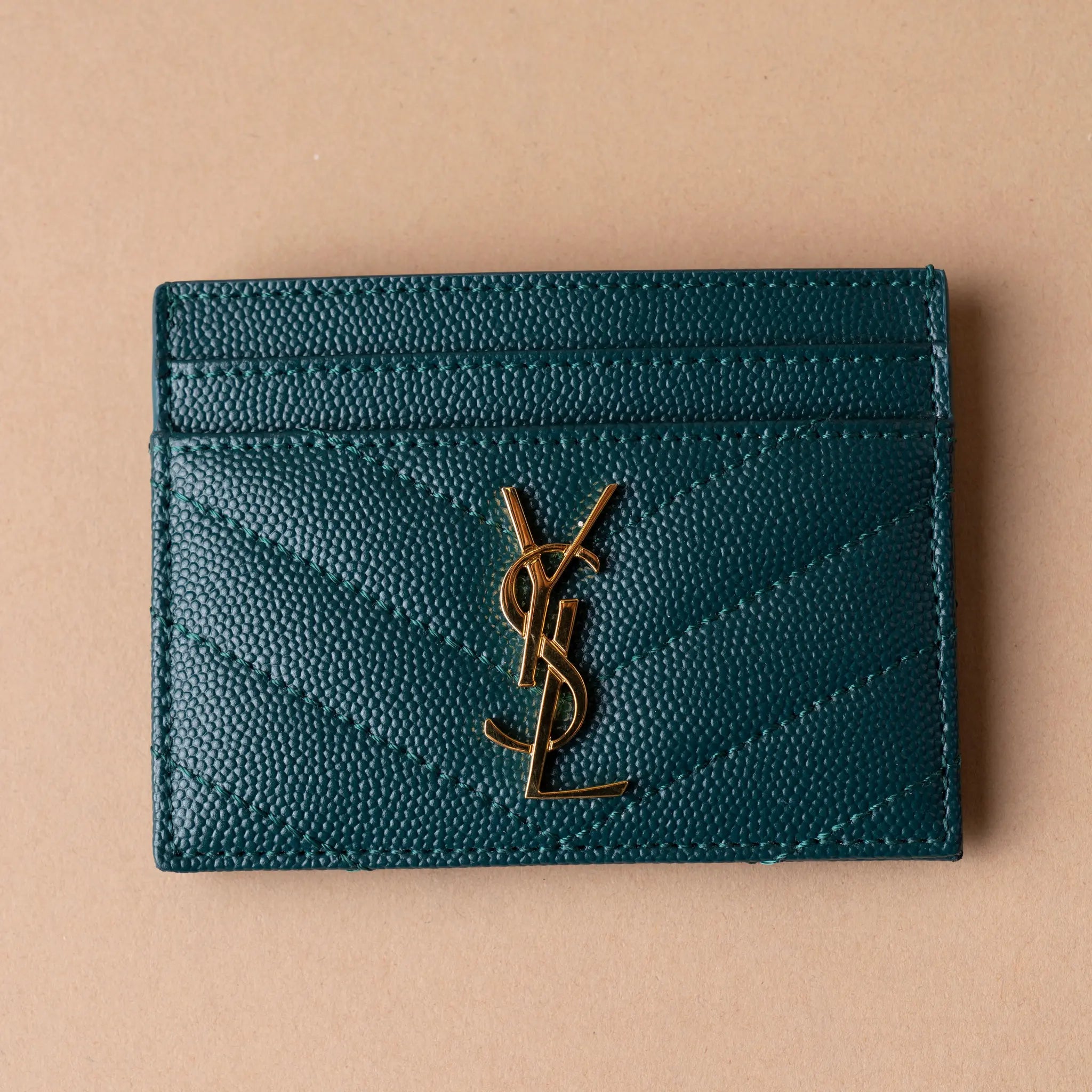 Saint Laurent Chevron Grain de Poudre Cassandre Card Holder — Featured Image