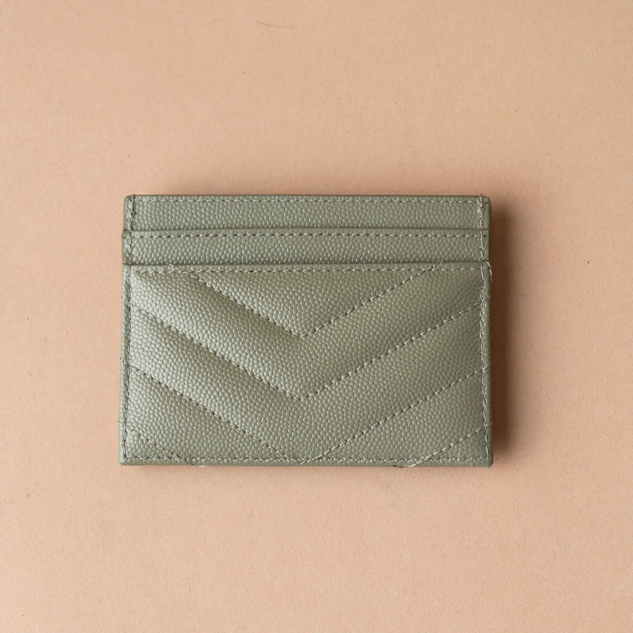 Saint Laurent Grain de Poudre Matelasse Chevron Cassandre Card Holder — Featured Image