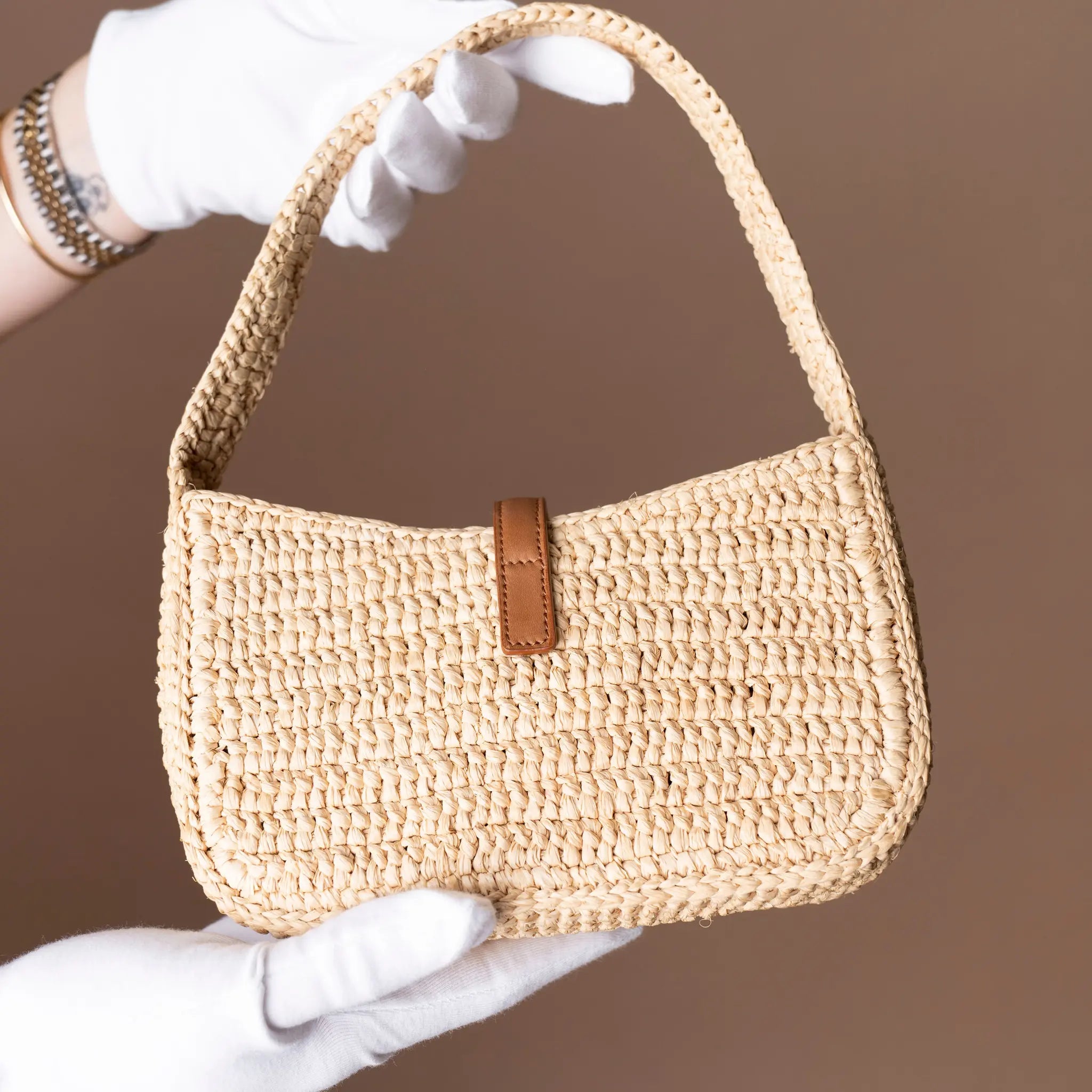 Saint Laurent Le 5 A 7 Mini Raffia — Side Profile