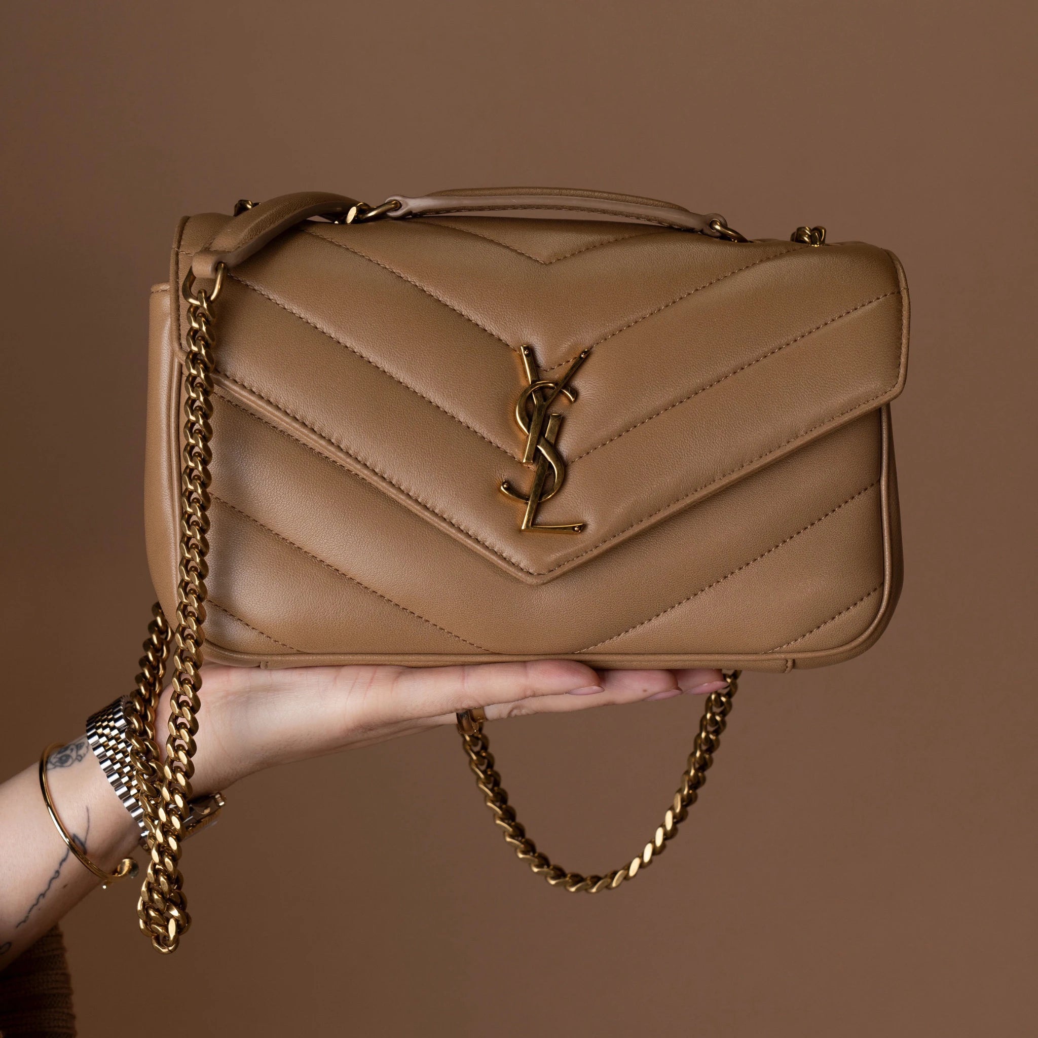 Saint Laurent Loulou Small In Matelassé Lambskin