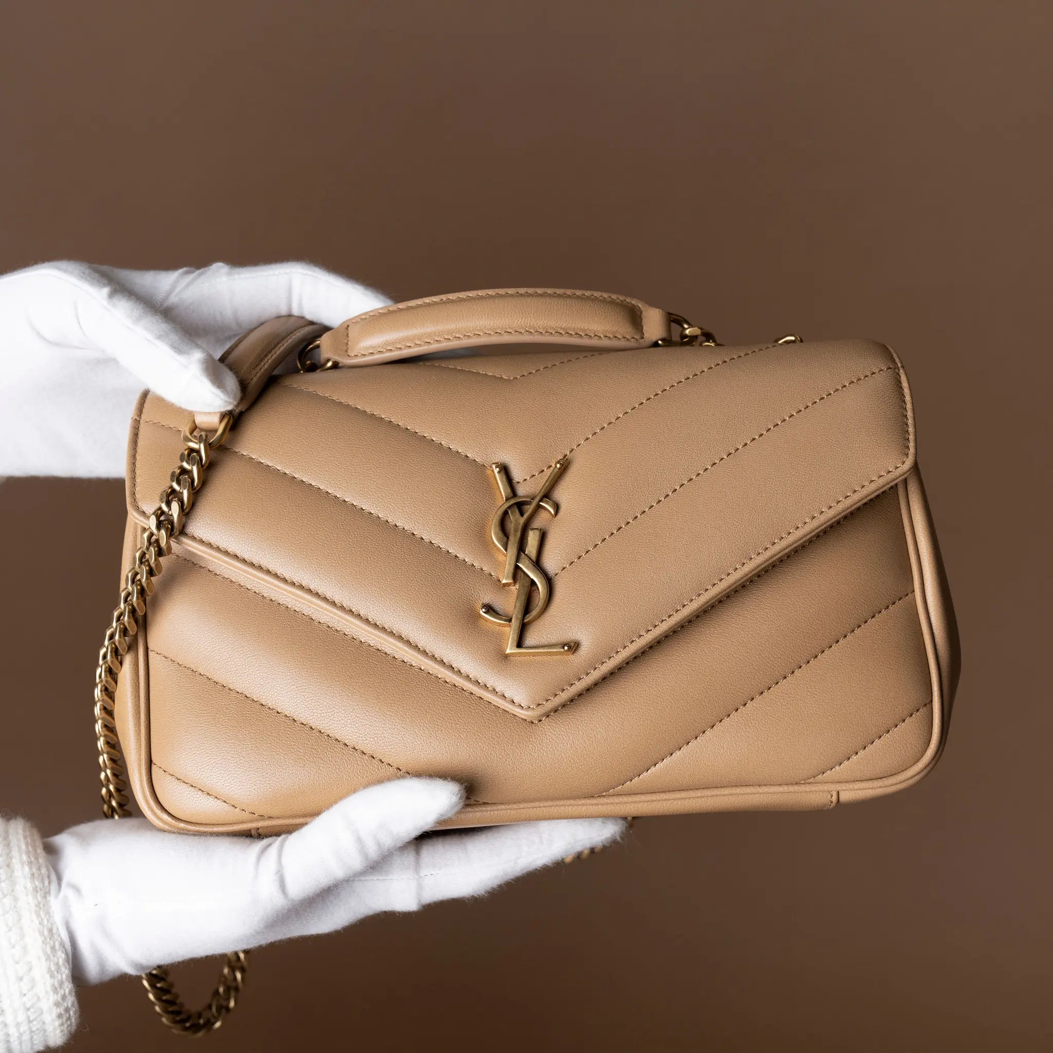 Saint Laurent Loulou Small In Matelassé Lambskin — Interior Detail