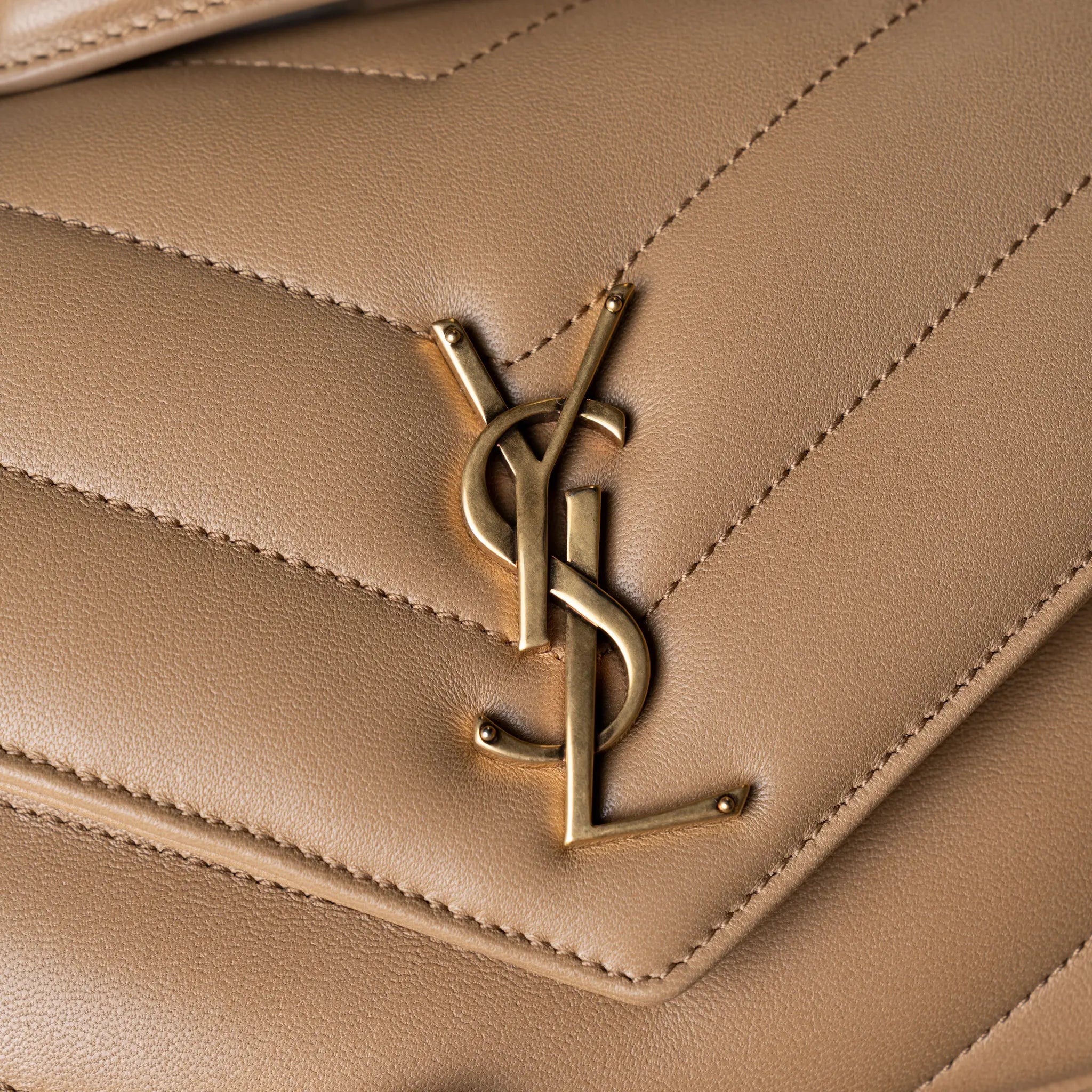 Saint Laurent Loulou Small In Matelassé Lambskin — Close-up Detail