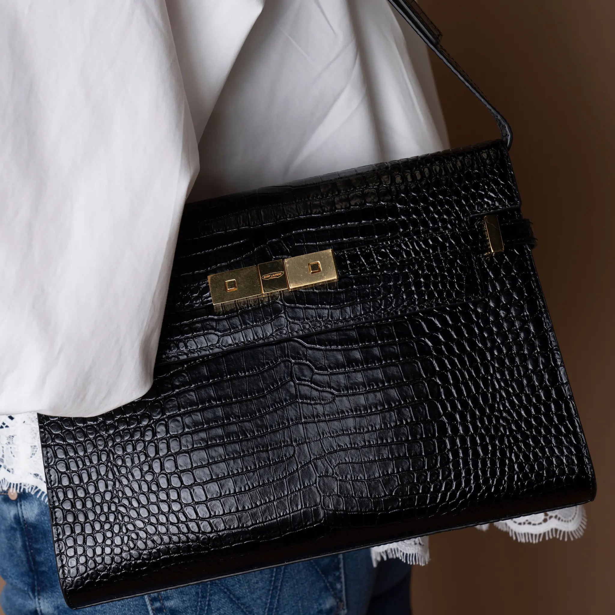 Saint Laurent Manhattan Shoulder Bag — Interior Detail