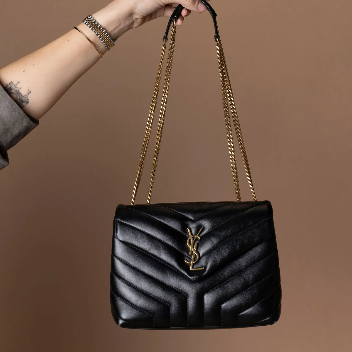 Saint Laurent Small Matelasse Calfskin Monogram LouLou Shoulder Bag — Featured Image
