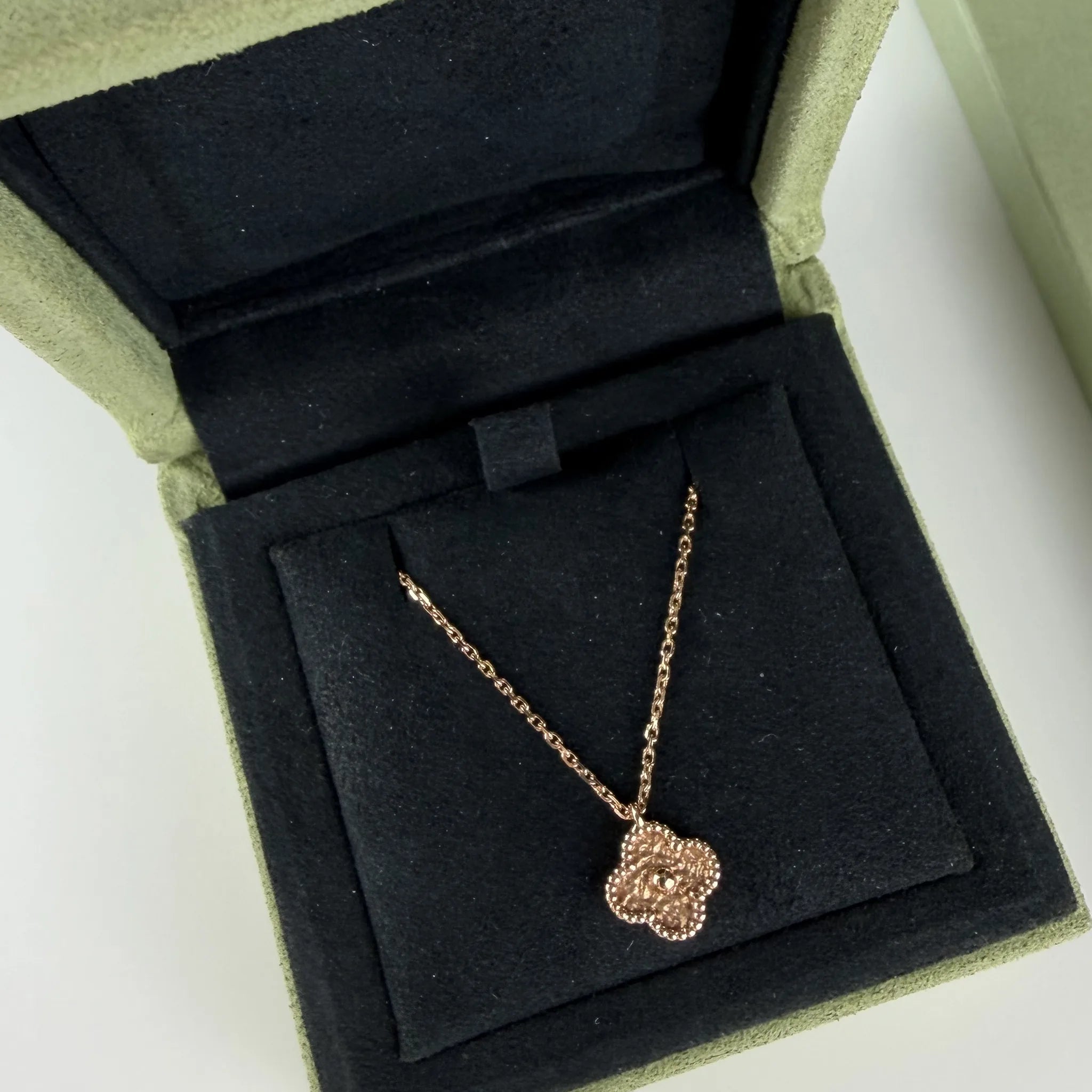 Van Cleef and Arpels 18K Rose Gold Sweet Alhambra Pendant Necklace