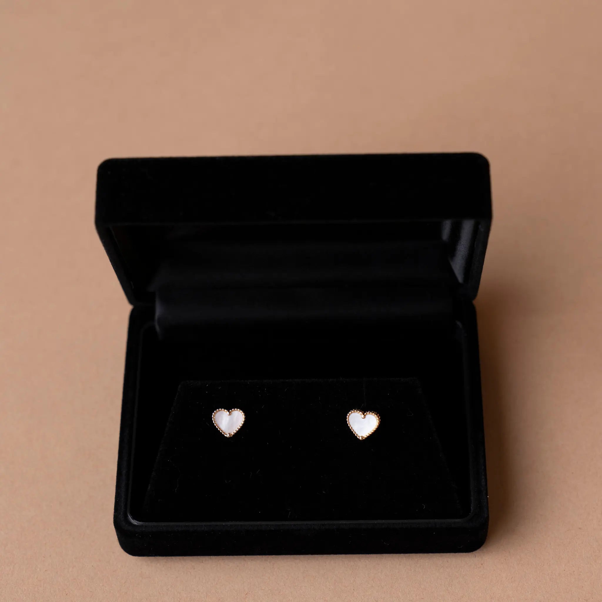Van Cleef and Arpels 18K Yellow Gold and Mother of Pearl Sweet Alhambra Heart Earrings